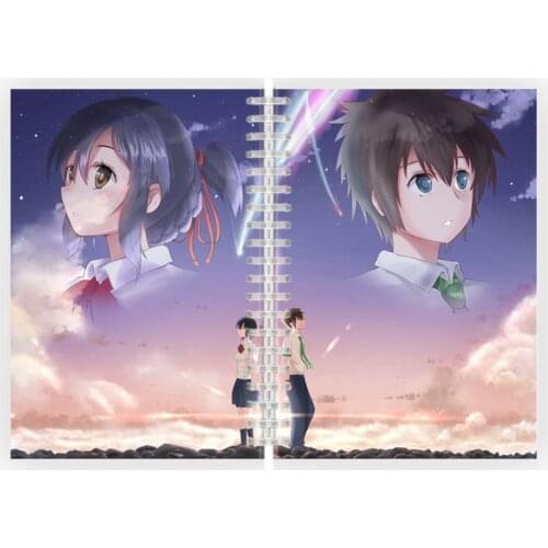A5 Spiral Notebook Journal Note Book Anime Your Name 2 COSPLAY Movie Poster Andrew Mi No Na Wa Prints Love Silk Writing Pad Gift