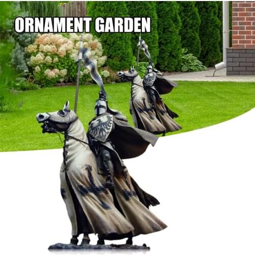 Medieval Style Guard knight Gnomes Resin Crafts Ornaments for Garden View Courtyard Decoration JDH88