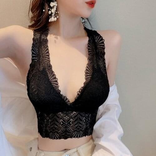 Summer Women Lace Sexy Top Sun Sleeveless Solid Tops Unpadded Bralette Bra Bustier Club Crop Tank