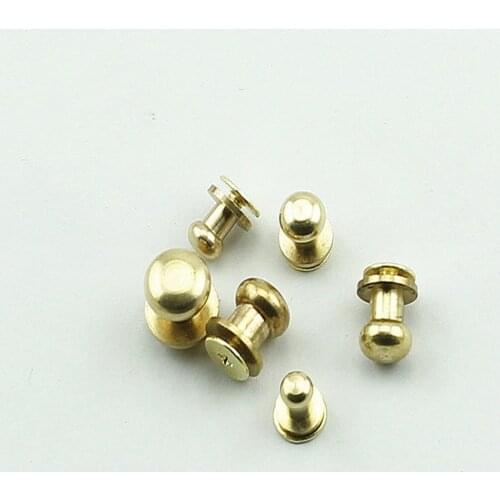 Stud Screw Round Head Solid Brass Nail Leather Screw Rivet Chicago Button for DIY Leather Decoration Helper Screw Buttons