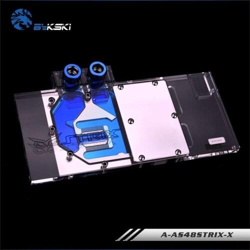 BYKSKI Water Block use for ASUS ROG STRIX RX590 / RX480-O8G-GAMING / RX470Video Card Full Cover Graphics Card Copper Block RGB