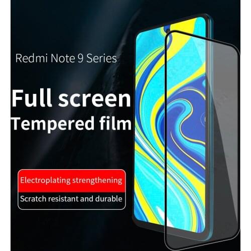 Full cover Tempered Glass for Xiaomi Redmi Note 9 pro Max 9S 9T 8 7 7S 10X 9A 9C 9I 8A Phone Screen Protector 7A Protective Film