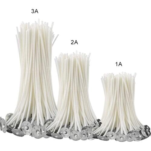 100Pcs/set Candle Wicks Smokeless Wax Pure Cotton Core 9/15/20cm DIY Candle Making Pre-waxed Wicks For Party Supplies