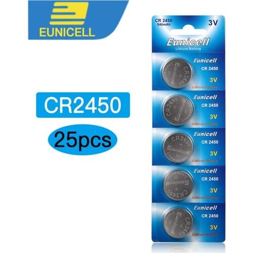 25PCS Watch Batteries Cell Coin Battery CR2450 2450 ECR2450 KCR2450 5029LC LM2450 button cell 3V lithium coin battery for watch