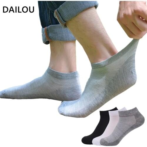 3 pairs / lot business solid color cotton socks men sports breathable sweat short socks spring summer thin low-top boat socks