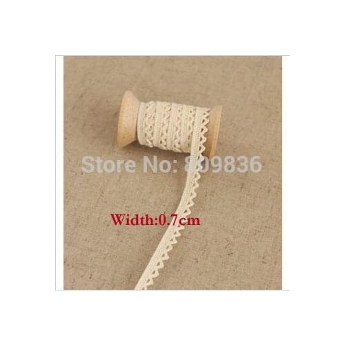 5yrd/lot Cotton women trimming lace NATURE COLOR 0.7cm crochet lace,lace appliques(ss-360)