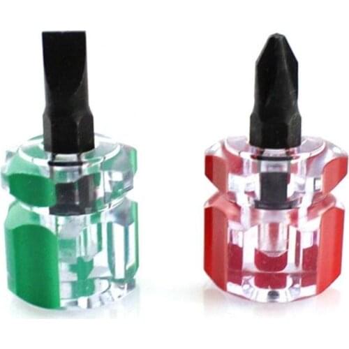 80% Hot Sale 2Pcs Portable Mini Short Cross Slot Type Screwdriver Fender Pro Repair Tool Kit
