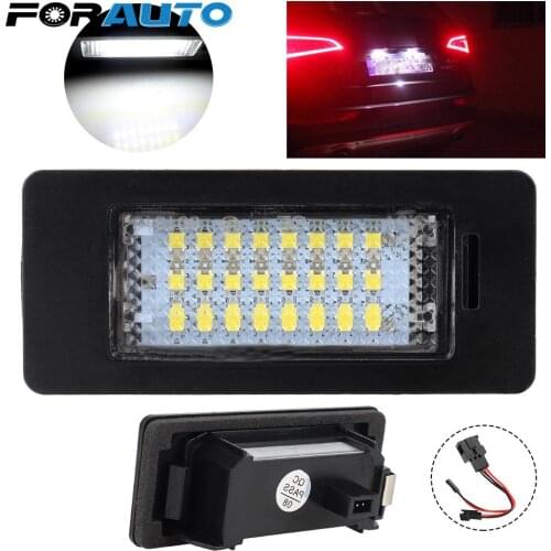 8T0943021 License Plate Number Light For Audi A4 B8 A5 S5 Q5 TT VW PASSAT 5D R36 2pcs Car Accessories White Lamps LED 12V 3W