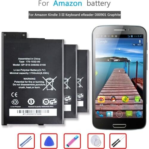 Battery 1900mAh tablet 170-1032-00 For Kindle 3 III Keyboard eReader D00901 Graphite Mobile Phone Li-ion Bateria