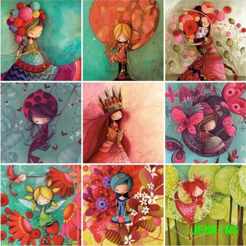 Diamond Painting Girl Full Square Cross Stitch Dimond Mosaic Bead Embroidery Cartoon Picture Rhinestone Art Home Decor kid gift