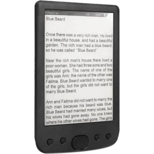 BK-6025 6 Inch E-Book Reader 800x600 Resolution E-Ink Sn Glare-Free with USB Cable PU Cover Built-In Light 4GB Memory Storag
