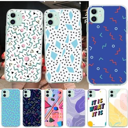 Memphis Abstract Pattern design Phone Case for iphone 12 pro max 11 pro XS MAX 8 7 6 6S Plus X 5S SE 2020 XR cover