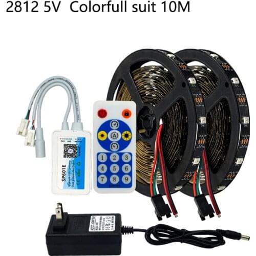 DC5V-24V SP601E WS2812B WS2811 Music Controller Built In Mic Dual Signal Addressable Pixels LED RGB Strip Light IOS/Android App
