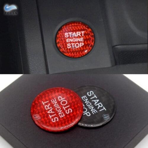 For Audi A4 A5 A6 C7 A7 Q3 Q5 Q7 Carbon Fiber Car Engine Start Stop Button Sticker Cover Trim