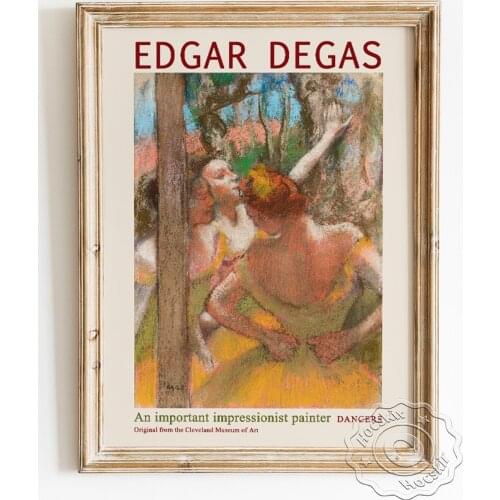 Edgar Degas Exhibition Museum Art Prints Poster, Dancers Elegant Canvas Painting, Yellow Ballerina Skirt Classical Home Decor
