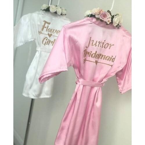 Customize GLITTER Wedding Bridesmaid bridal Lingerie satin silk pajamas Bachelorette robes kimonos gowns gifts party favors