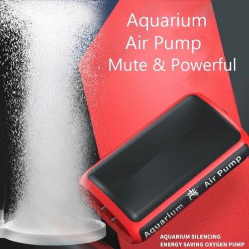 12W Aquarium Oxygen Air Pump Fish Tank 220V Ultra-quiet Mute Air Compressor Aeration Double Outlet Household Pets Accessories