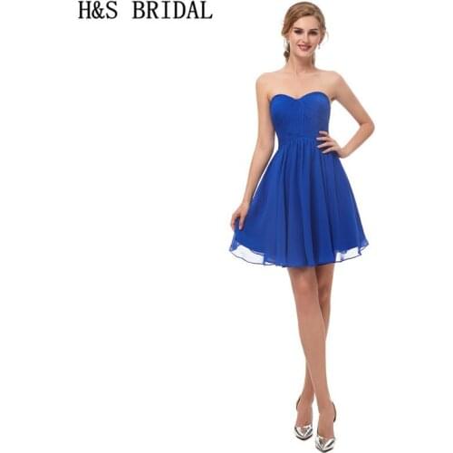 H&SBRIDAL Royal Blue Cocktail Dresses Sweetheart Mini Cocktail dress robe de cocktail Short robe cocktail