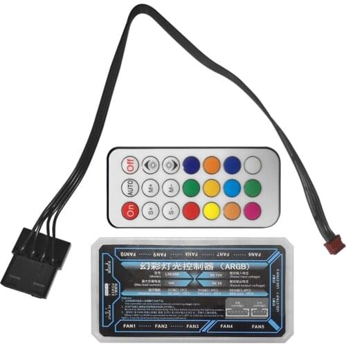 Rgb Controller 6-Pin Cooling Fan 4-Pin Light Bar Intelligent Remote Control Computer Case Radiator For Computer Case