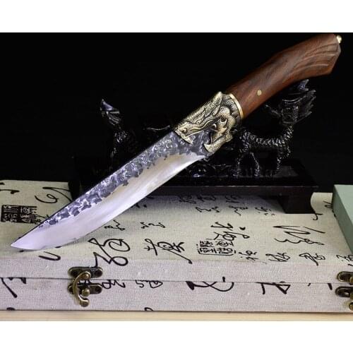 Handmade Forged Kitchen Knife Meat Cleaver Super Sharp deboning Peerling Stainless Steel Pocket Knife Camping Knife With Cover
