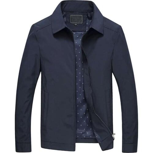 Casual Men Spring and Autumn Coat Turn Down Collar Long Sleeve with Pocket Zipper Thin Jacket Coat Streetwear Mens Clothing