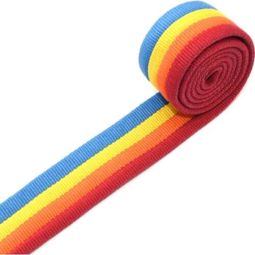 1.5"Multicolor Striated Webbing Thickened Cotton Belt Bag Webbing Knit Tape Ribbon Textile Sewing Accessories for Bag Strap