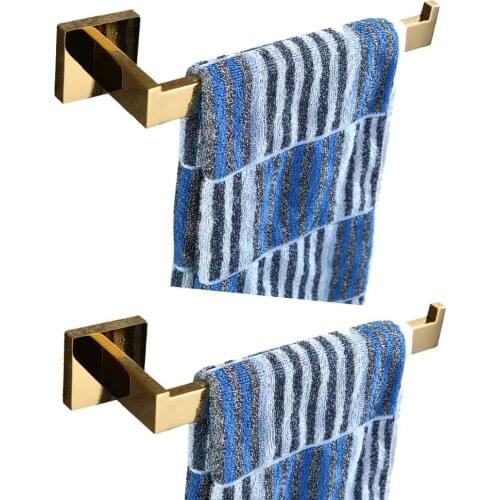 Leyden 304 Stainless Steel 2pcs Bathroom Accessories Set Golden Finish 2 Towel Rings Set Wall Mounted Towel Holders Towel Hanger