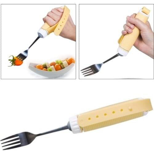 Arthritis Elderly Utensil Disabled Patient Easy Grip Eating Aids Spoon Fork Stainless Steel Removable Flexible Rotating Non Slip