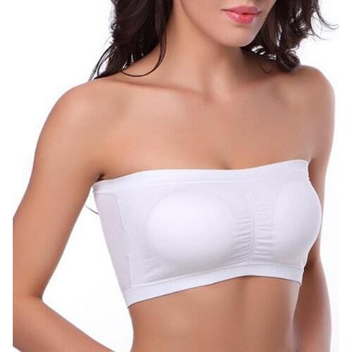 Fashionable Womens Female Boob Tube Top Strapless Bandeau Bra Underwear Chest Wrap Women Bralette Seamless Strapless Tops S-3XL