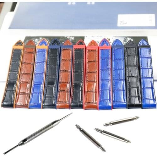 Mens leather strap 20mm22mm watch accessories For Omega Watch Seamaster Ocean sports waterproof rubber strap women watch band