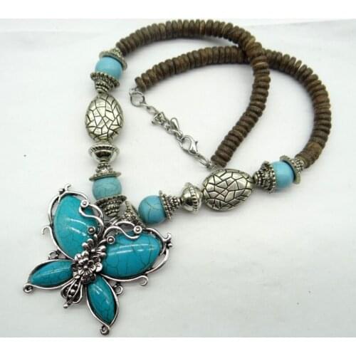 Natural stone lapis tiger eye Quartz Crystal Opal Turquoises charm butterfly pendant for diy Jewelry making necklace A14