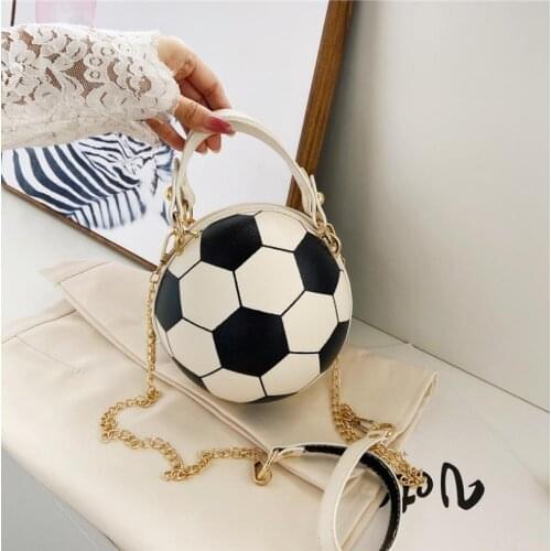 2021 Brand New Women Basketball Handbag Crossbody Bag Stylish Round Football Shaped Messenger Bag with Long Strap for Female