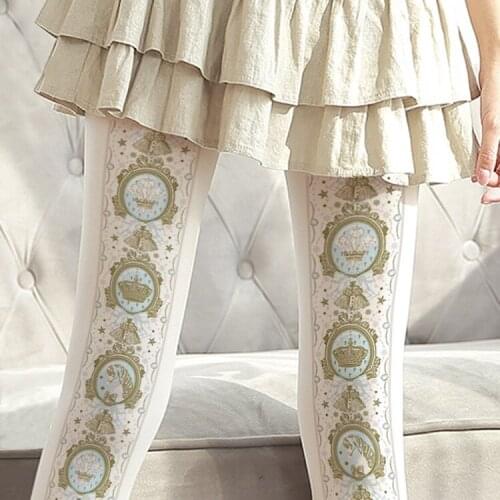 NEW hight end sweet Court style Japanese lolita girls Velvet COS tights 80D vintage off white Pantyhose Stockings HR