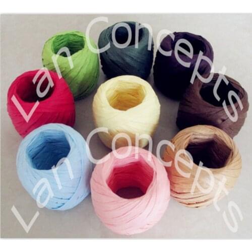 Wholesale DIY Paper String Raffia Cord Colorful Rope for gift crafts package decoration wrapping - mixed colors 50 rolls/lot