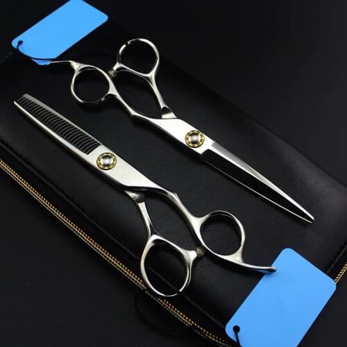 Professional japan 9cr13 steel 6 '' Bearing silver hair scissors cutting barber haircut thinning shears hairdressing scissors