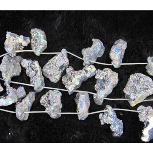 Rainbow Color Druzy Crystal Geode Quartz Stone Pendant Neckace 15-25mm Each Druzy Crystal Rock Gems Necklace