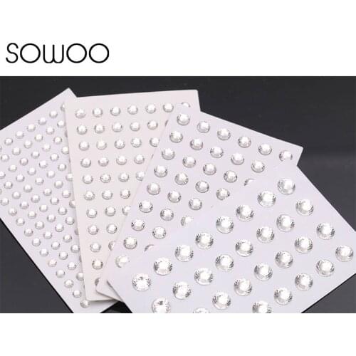 Self-Adhesive Glass Rhinestone Crystal Beaded Applique On Strass Mesh 3MM 4MM 5MM 6MM Size For car logo mobile,Crafts decoration