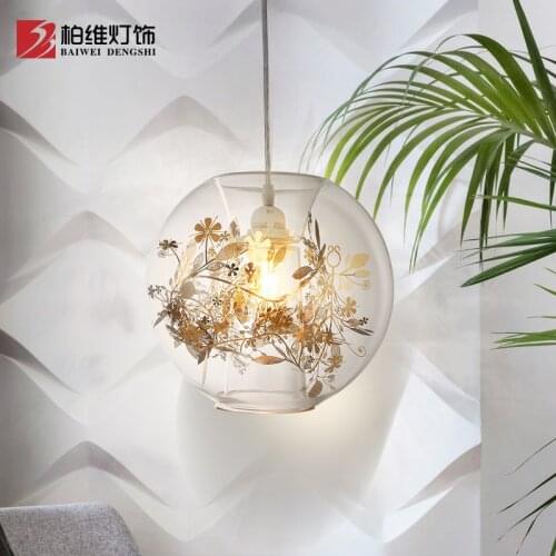 Nordic chandelier bedroom bedside lamp simple modern bar restaurant coffee shop stair lamp personality glass