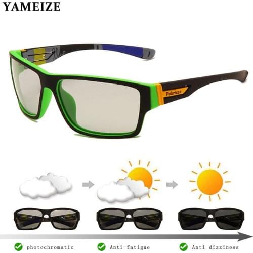 Photochromic Polarized Sunglasses Men Discoloration Eyewear Anti Glare Glasses Driving Glasses Fishing Goggles Vintage Oculos UV