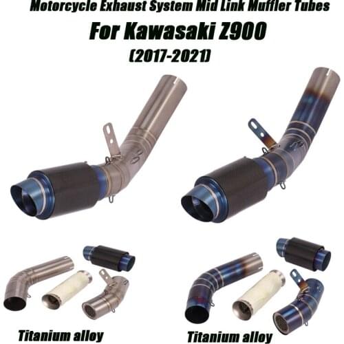 Middle Tubes With Exhaust Muffler Pipe Titanium alloy Escape Set For Kawasaki Z900 2017-2021 Motorcycle Exhaust System Refit