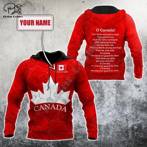 PLstar Cosmos Canada Flag National Emblem 3D Printed Hoodies Sweatshirts Zip Hooded For Man/Woman Casual Streetwear Style-C05