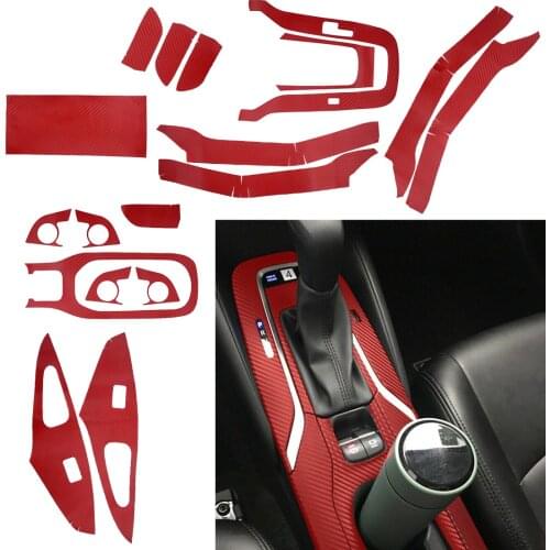 1Set Car Red Carbon Fiber Interior Decoration Stickers Decals Kit Fit For Toyota Corolla 2019 2020 LHD