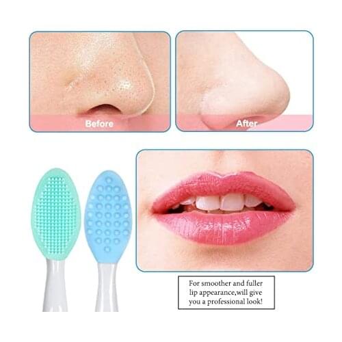 1pcs Spot Silica Gel Nose Cleaning Brush Nose Wing Cleaning Acne Washing Brush Double Sided Silicone Lip Brush Tool
