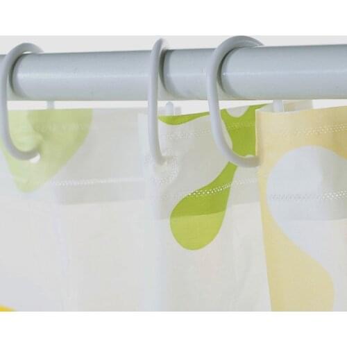 12PCS/lot White Transparent Plastic C Shape Bath Drape Shower Ring Loop Bendable Bathroom Curtain Hooks