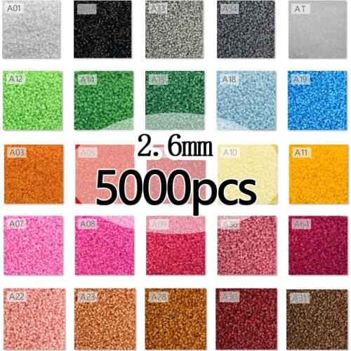 2.6mm Perler Mini Beads/5000pcs/bag Hama Beads PUPUKOU DIY Kids Iron Beads Fuse Handmade Gift Children Toy