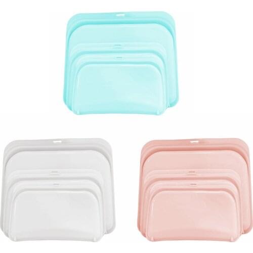 3/1Pcs Size S/M/L Silicone Keep Fresh Bags Reusable Storage Bags Cook Store Freeze Leakproof Eco-friendly Food Storege Bag