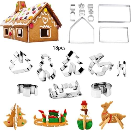 3D Christmas Cookie Cutters Set 18 Piece Cookie Cutters Holiday Cookie Biscuit Cutter Set For Kids Christmas Party