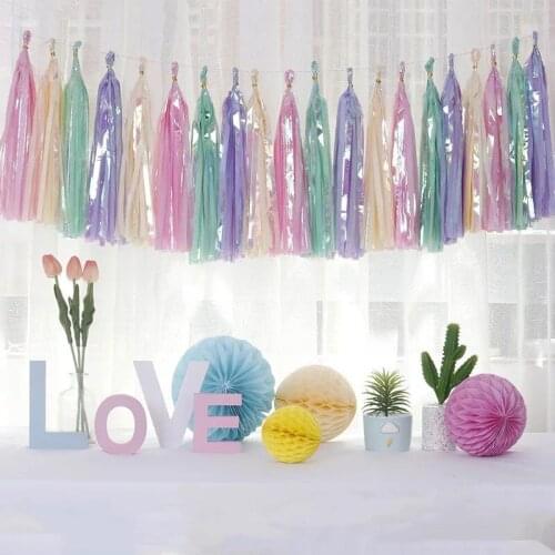 5pcs Rainbow Unicorn Macaron Pastel Tassel Garland For Kids 1st Birthday Party Decorations