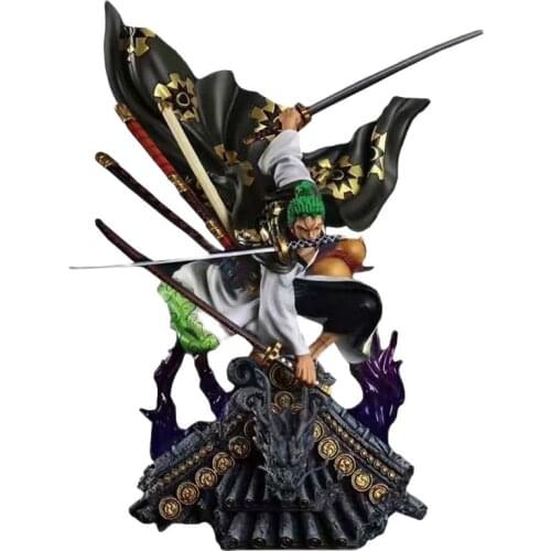 50cm One Pieces Anime Figure GK Kimono Roronoa Zoro Pvc Model Collection Toy Over Size Action Figure Decoration Children Gift