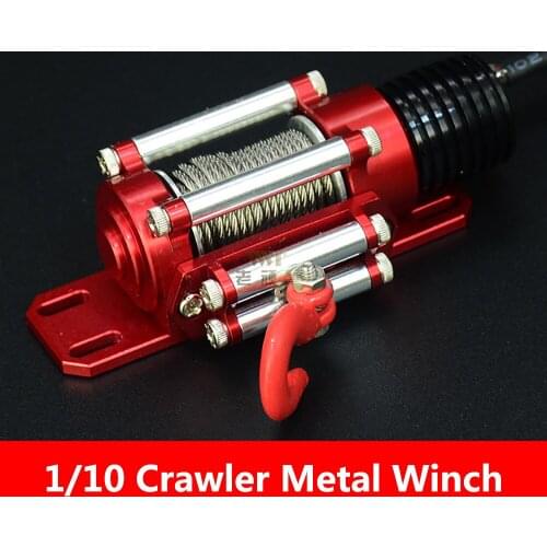 RC Car Parts Metal Steel Wired Automatic Simulated Winch for 1/10 Crawler Cars Axial SCX10 90046 D90 TRX4
